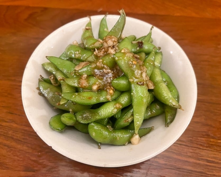Spicy Garlic Edamame.